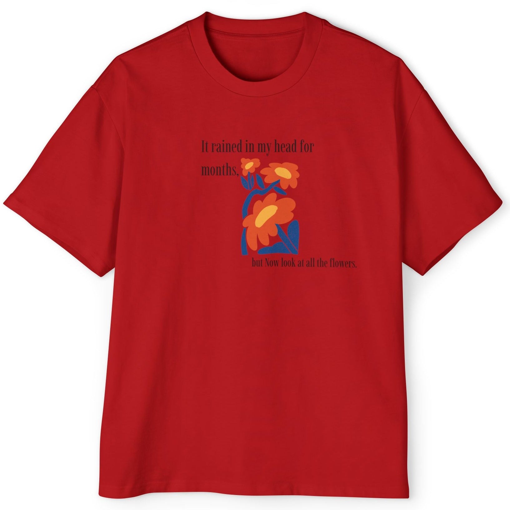 Abstract Floral Illustration T-Shirt | Retro Bloom Graphic Tee