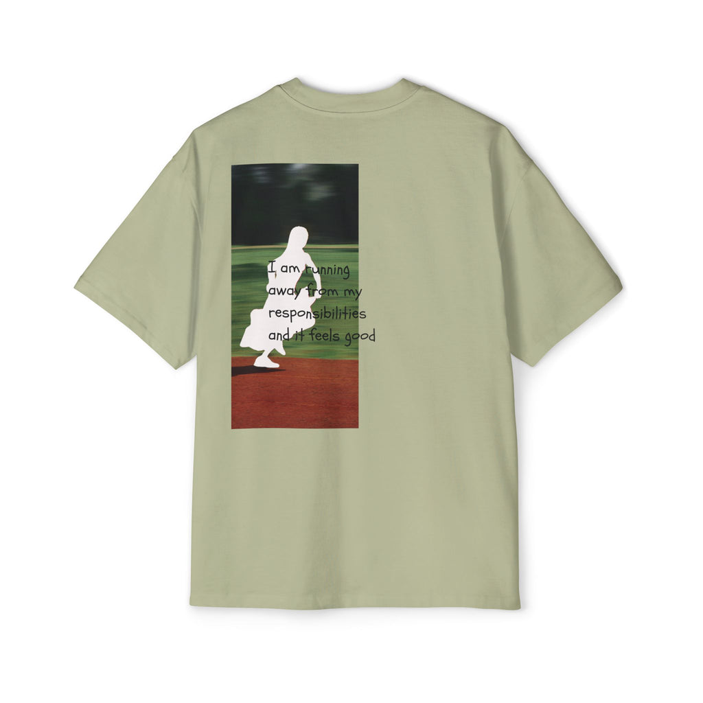 'running away from '  - Oversized T-shirt