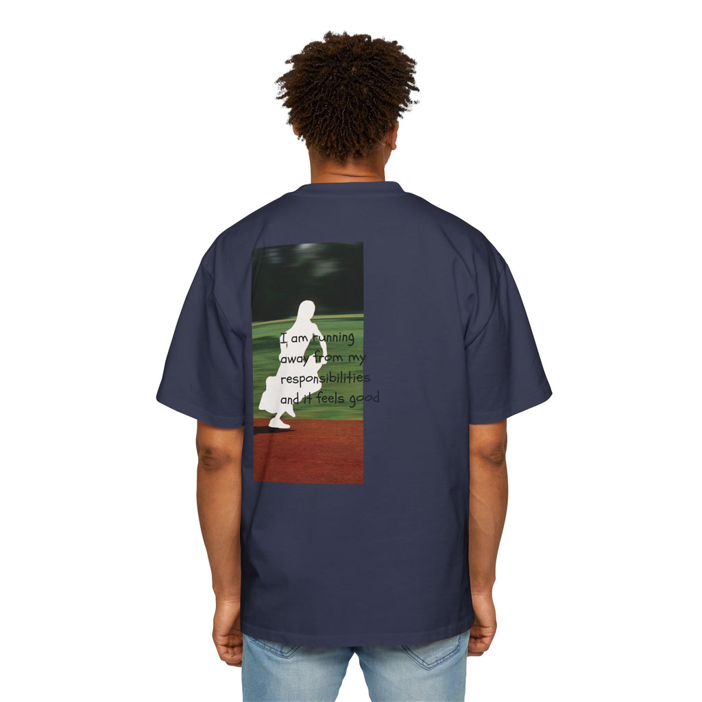 'running away from '  - Oversized T-shirt