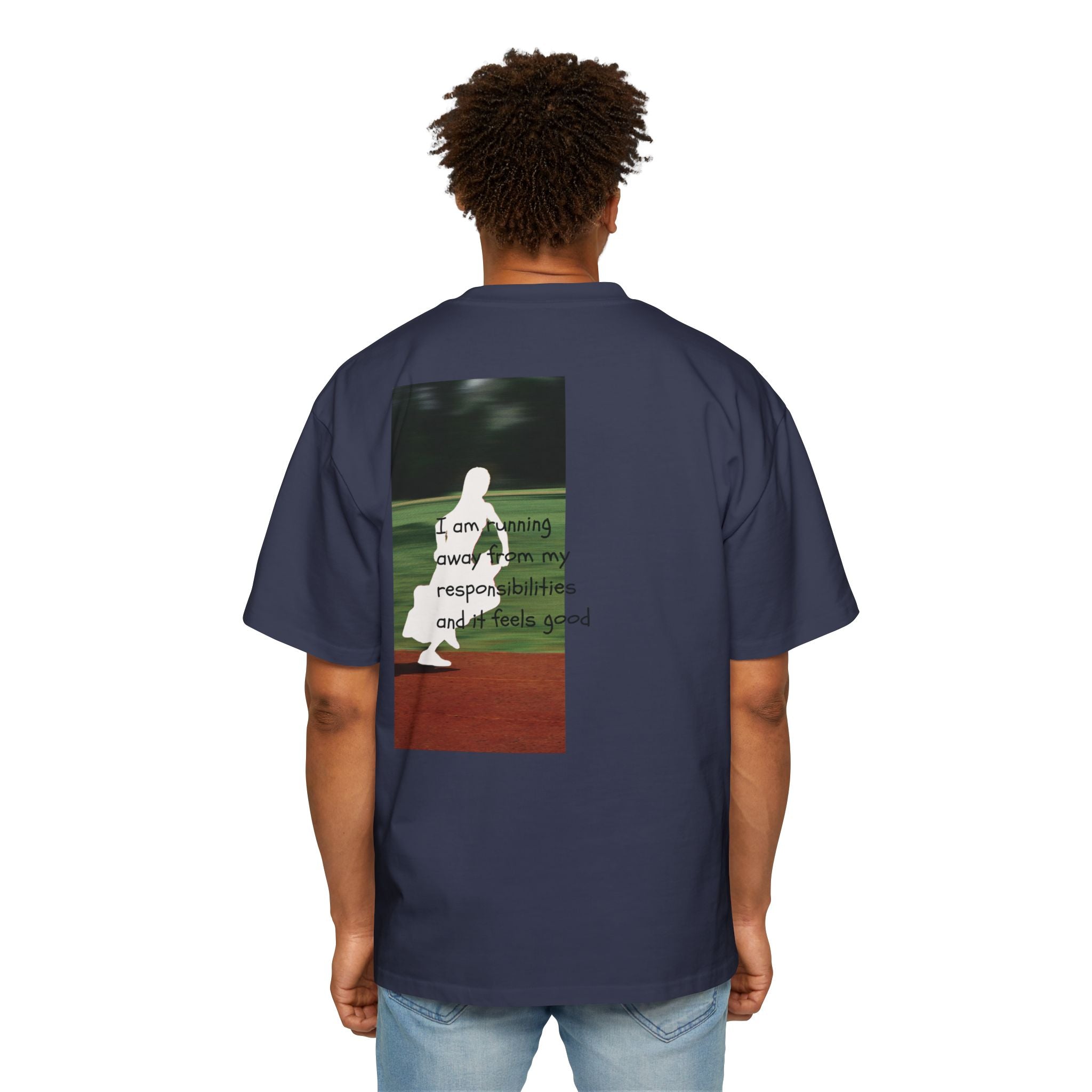 'running away from '  - Oversized T-shirt
