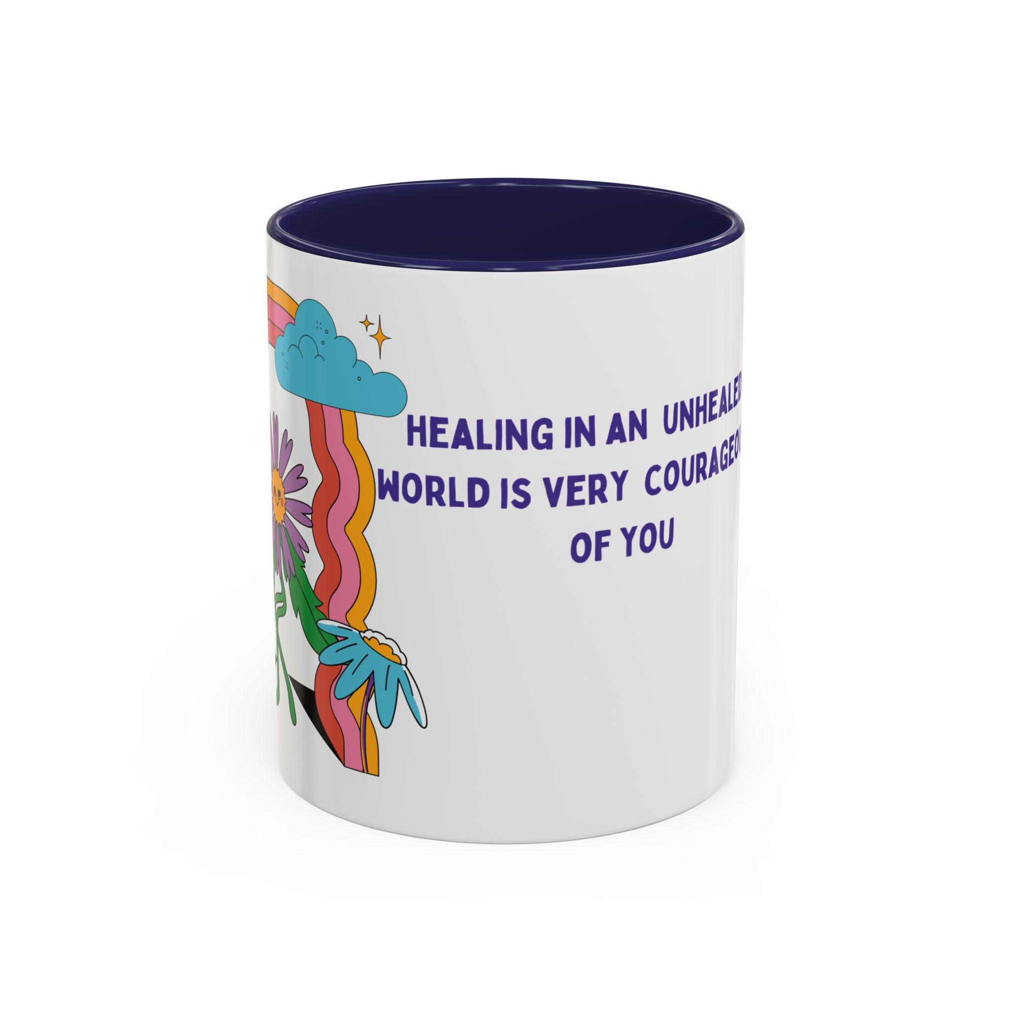 Inspirational Healing Coffee Mug — "Healing in an Unhealed World" Accent Mug