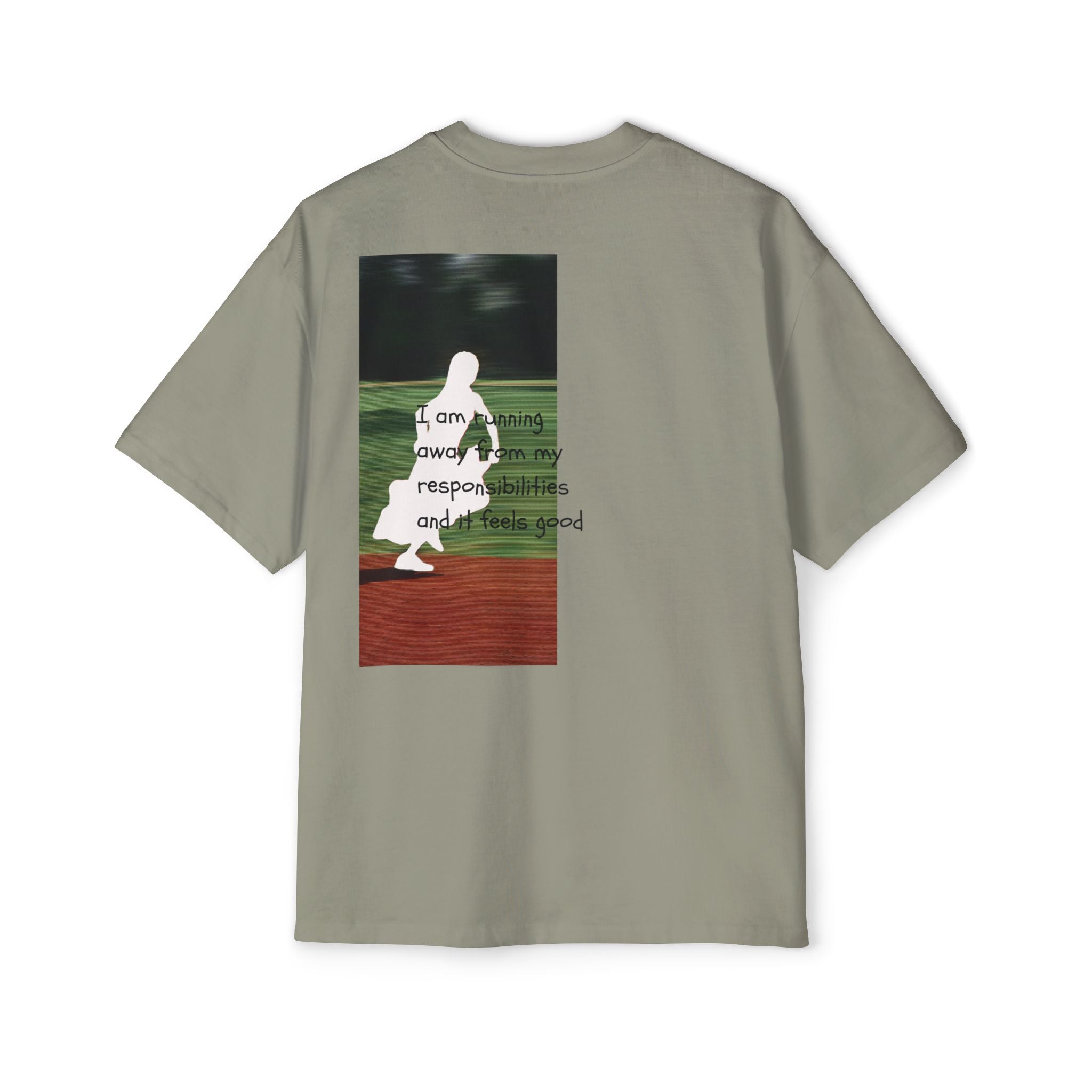 'running away from '  - Oversized T-shirt