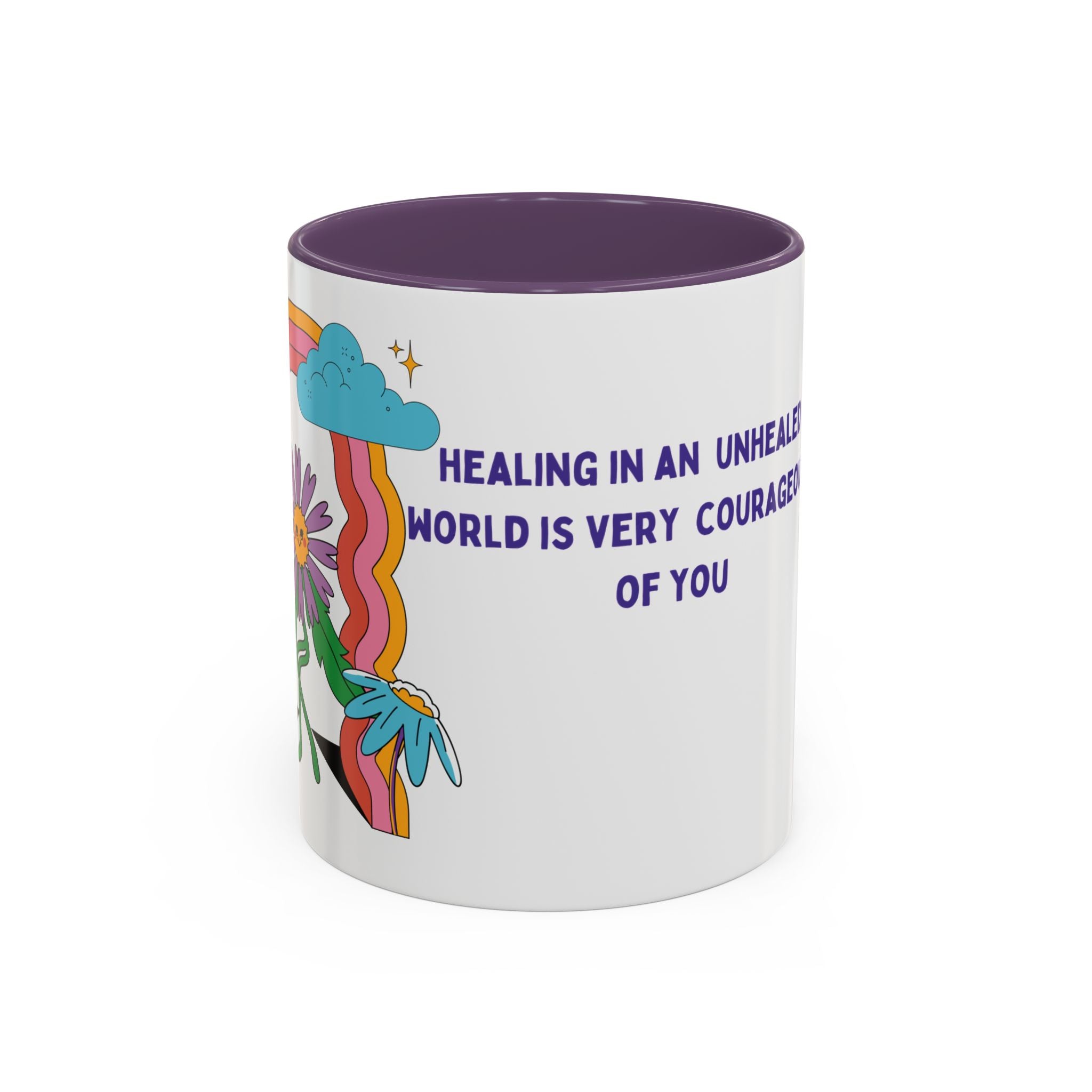 Inspirational Healing Coffee Mug — "Healing in an Unhealed World" Accent Mug
