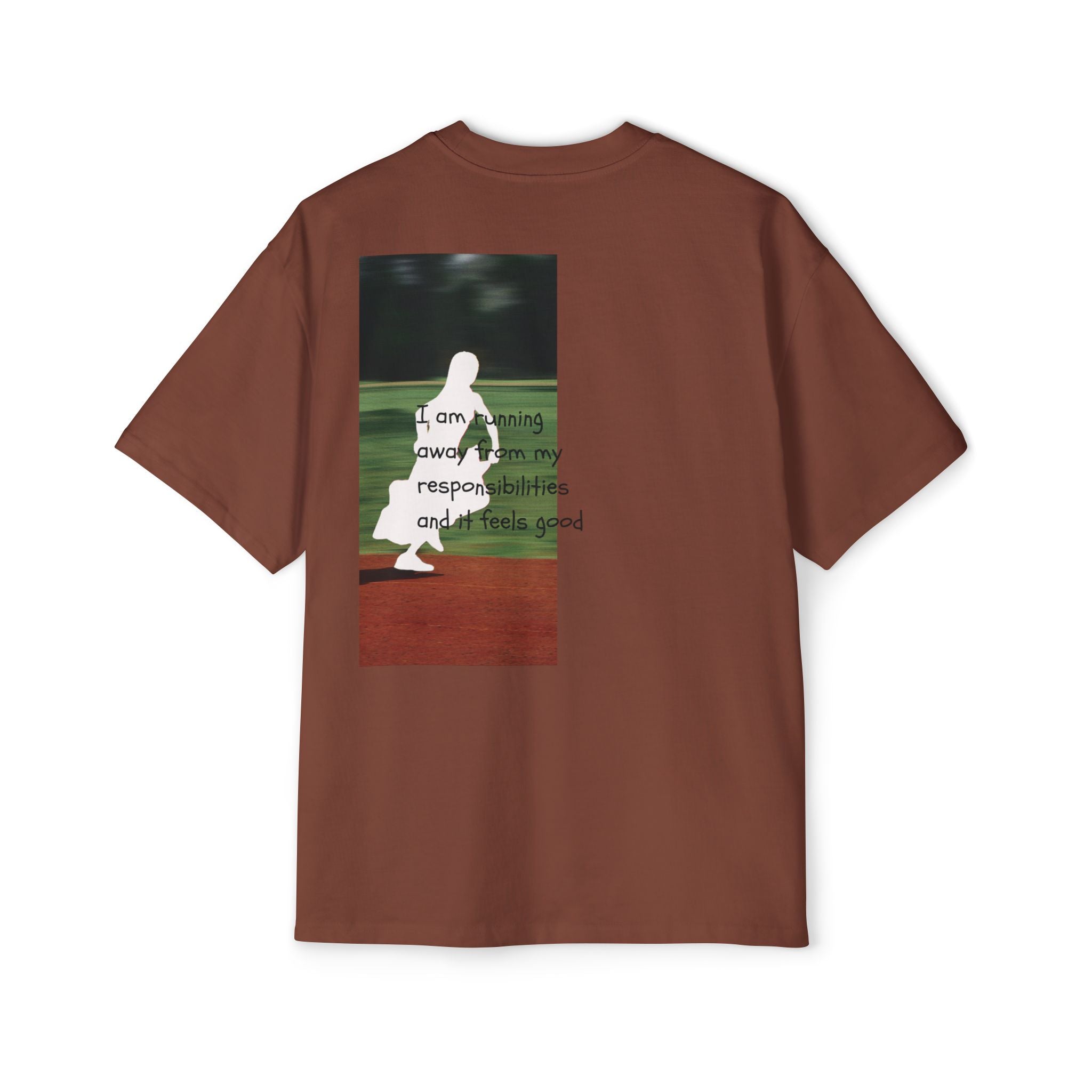 'running away from '  - Oversized T-shirt