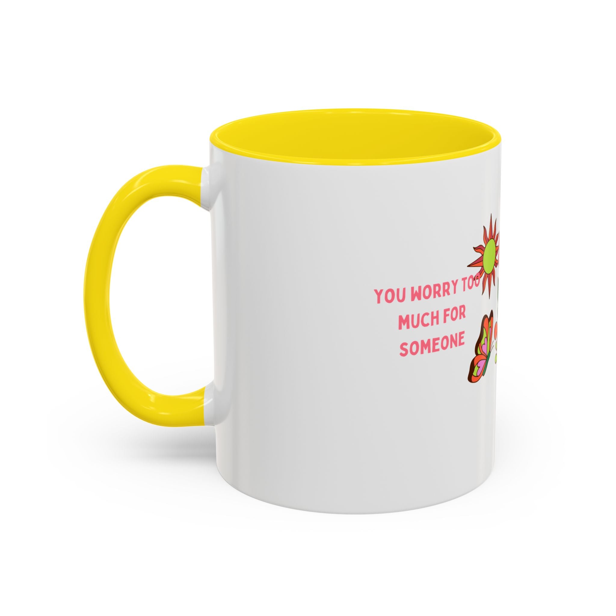 Floral Butterflies Coffee Mug — "Who Figures It Out Every Single Time" Accent Mug