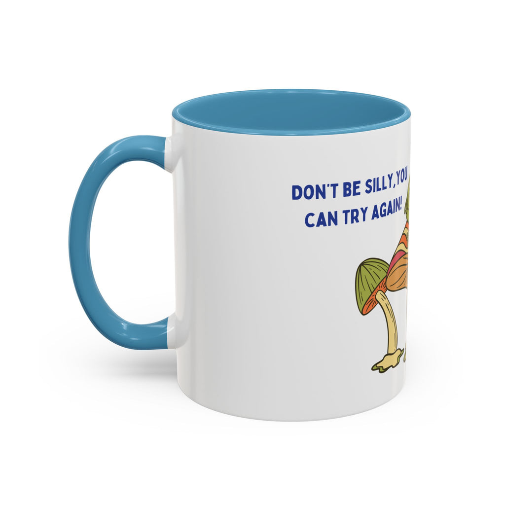 Frog on Mushroom Coffee Mug — "That's What Mornings Are For" Accent Mug