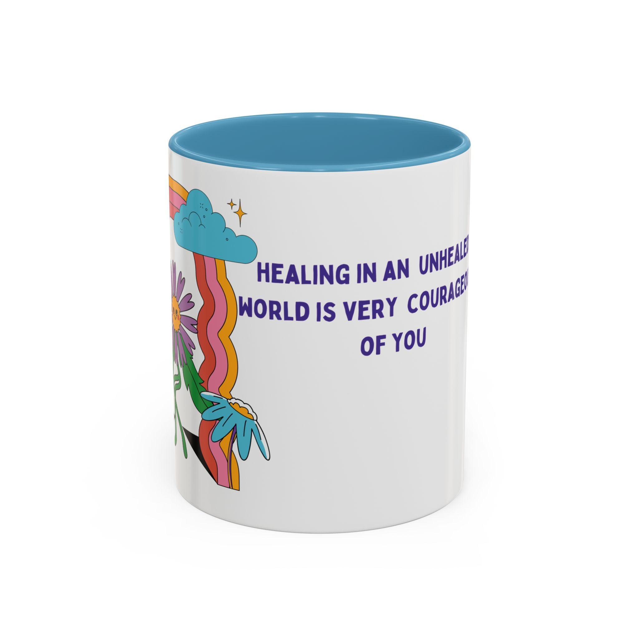 Inspirational Healing Coffee Mug — "Healing in an Unhealed World" Accent Mug