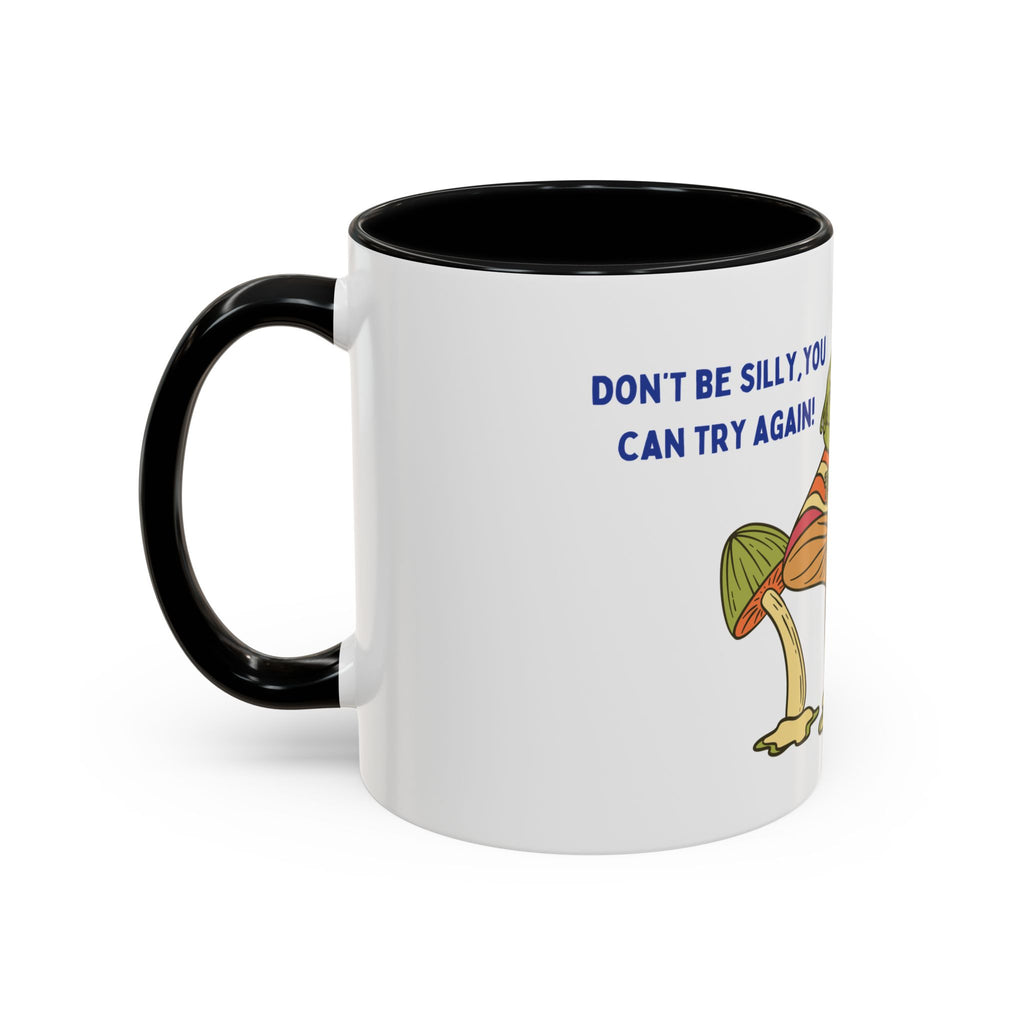 Frog on Mushroom Coffee Mug — "That's What Mornings Are For" Accent Mug