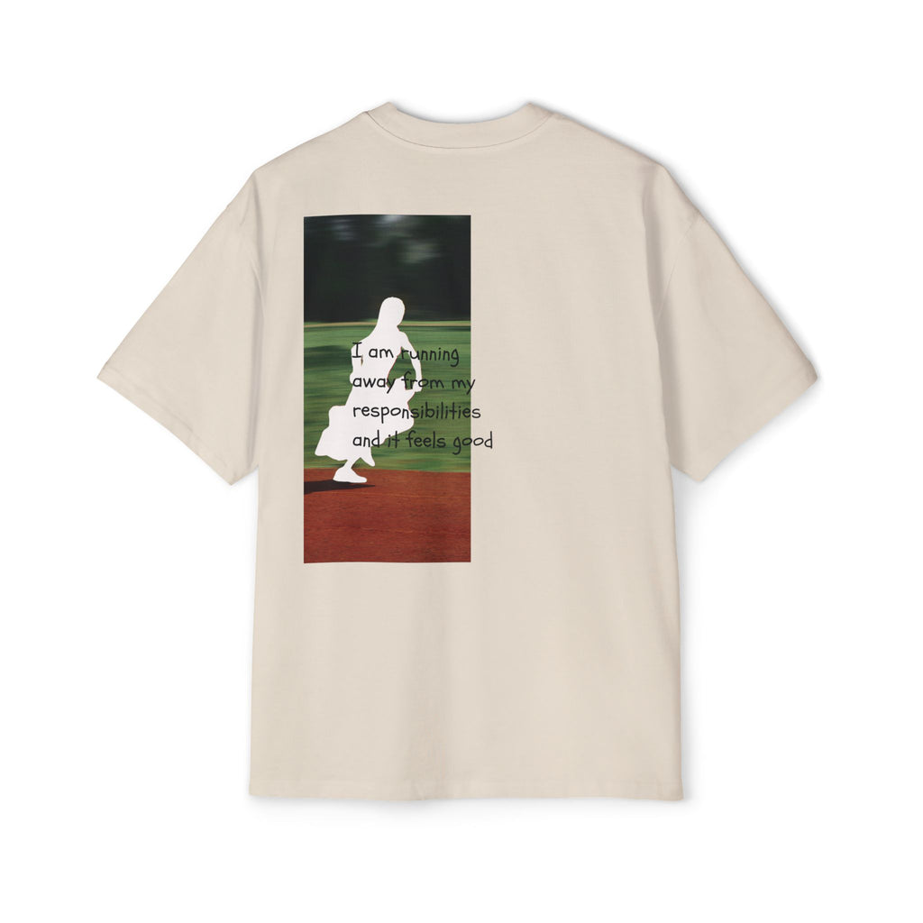 'running away from '  - Oversized T-shirt