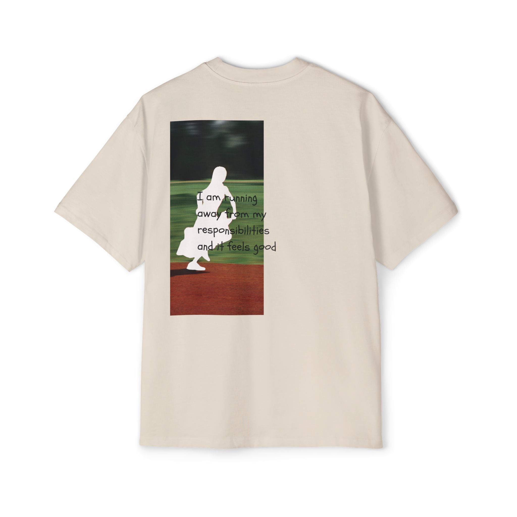 'running away from '  - Oversized T-shirt