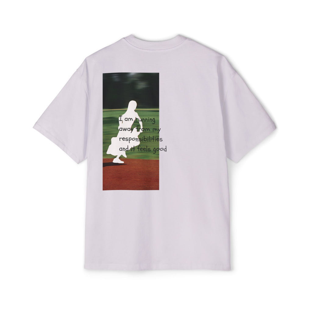 'running away from '  - Oversized T-shirt