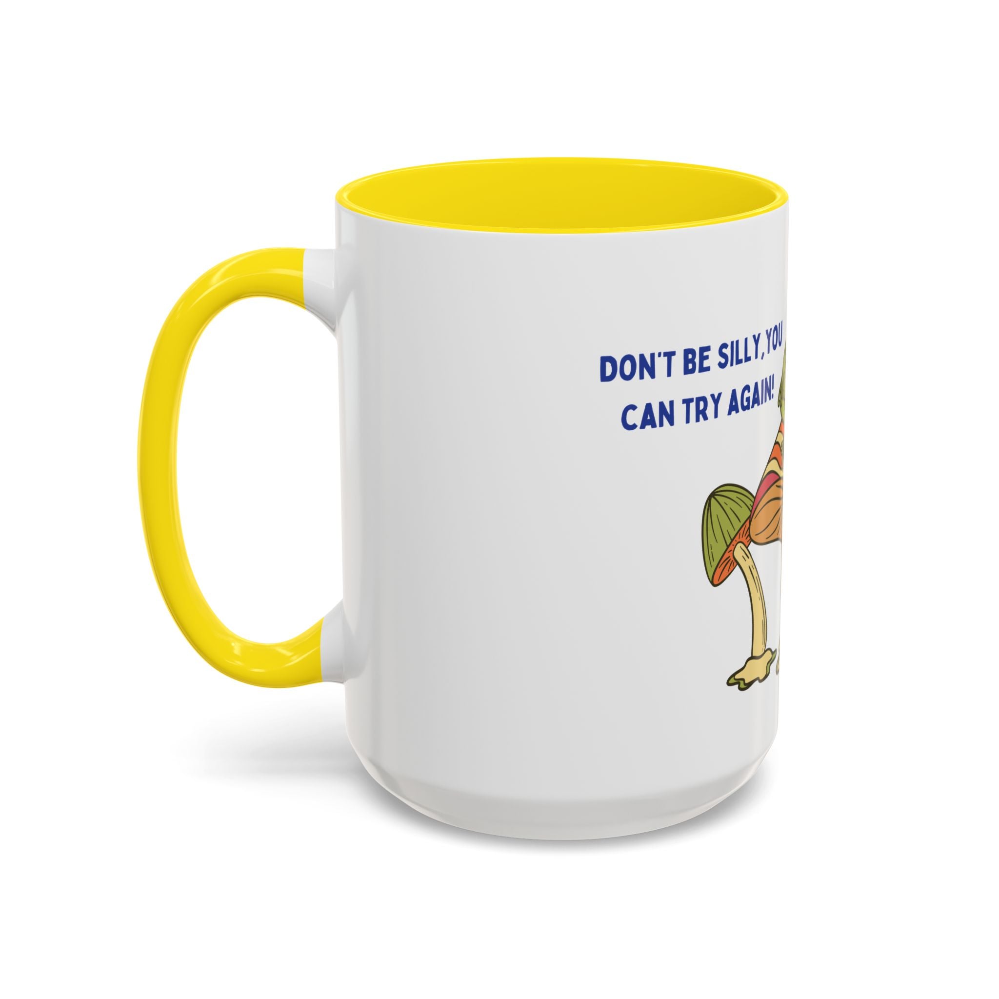 Frog on Mushroom Coffee Mug — "That's What Mornings Are For" Accent Mug
