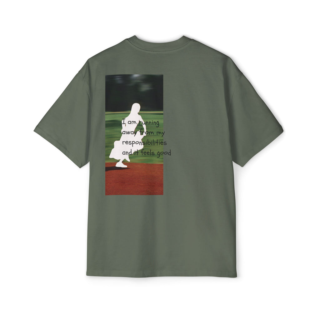 'running away from '  - Oversized T-shirt