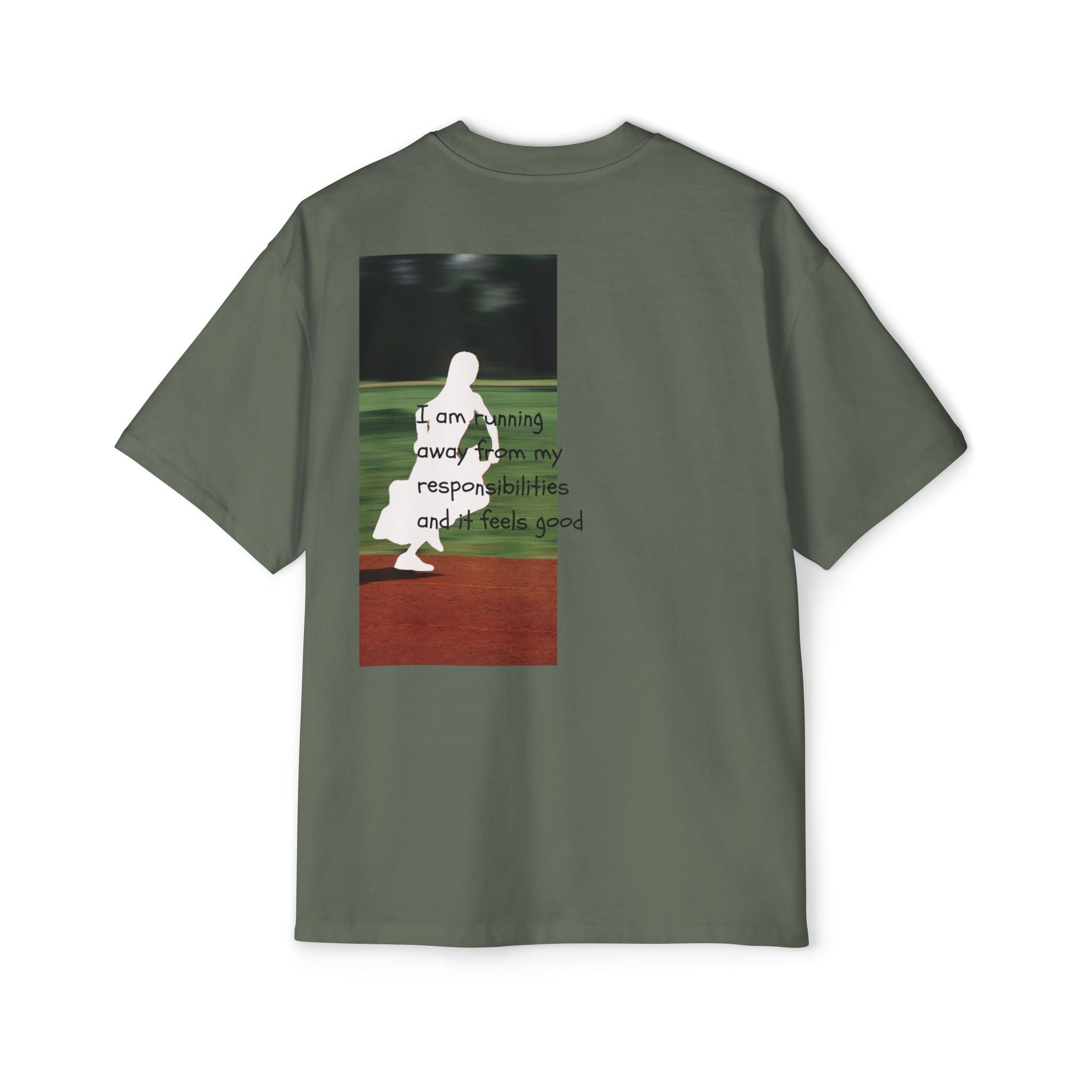 'running away from '  - Oversized T-shirt