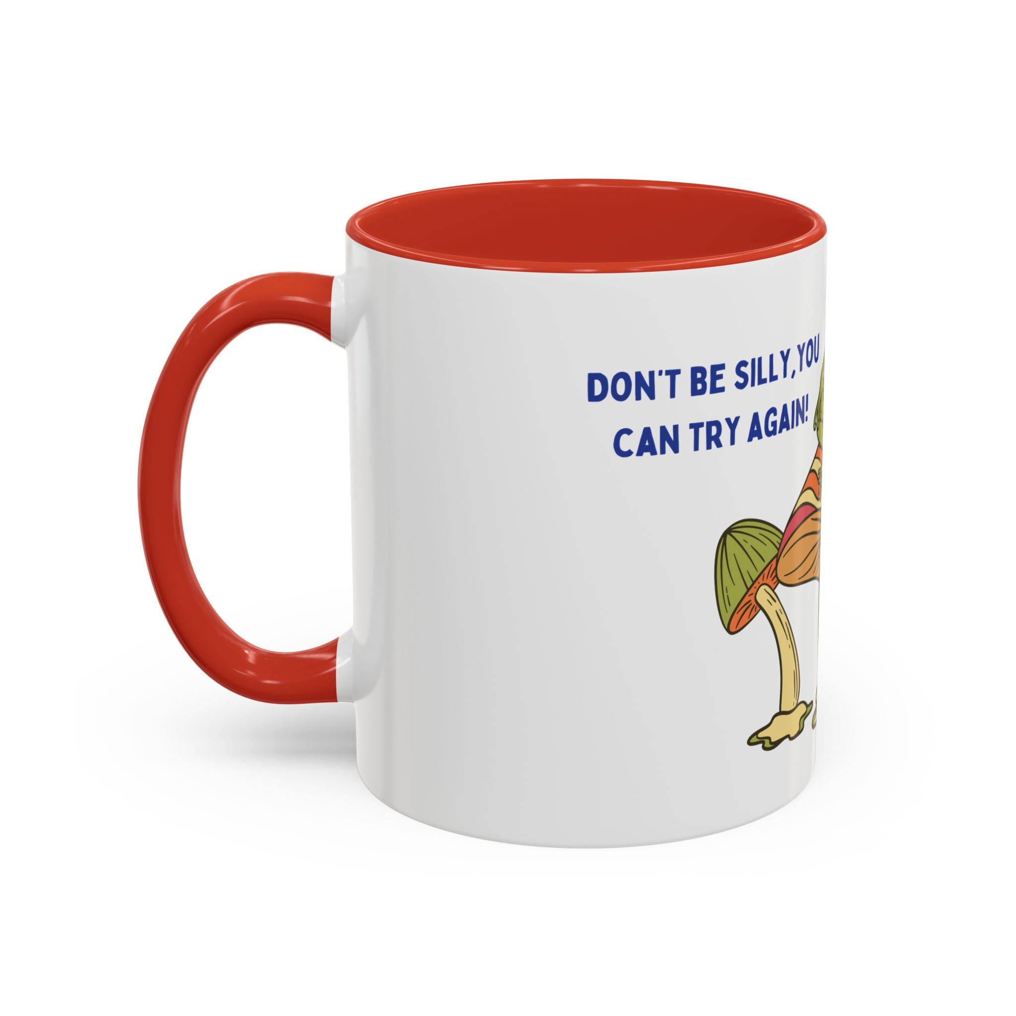 Frog on Mushroom Coffee Mug — "That's What Mornings Are For" Accent Mug