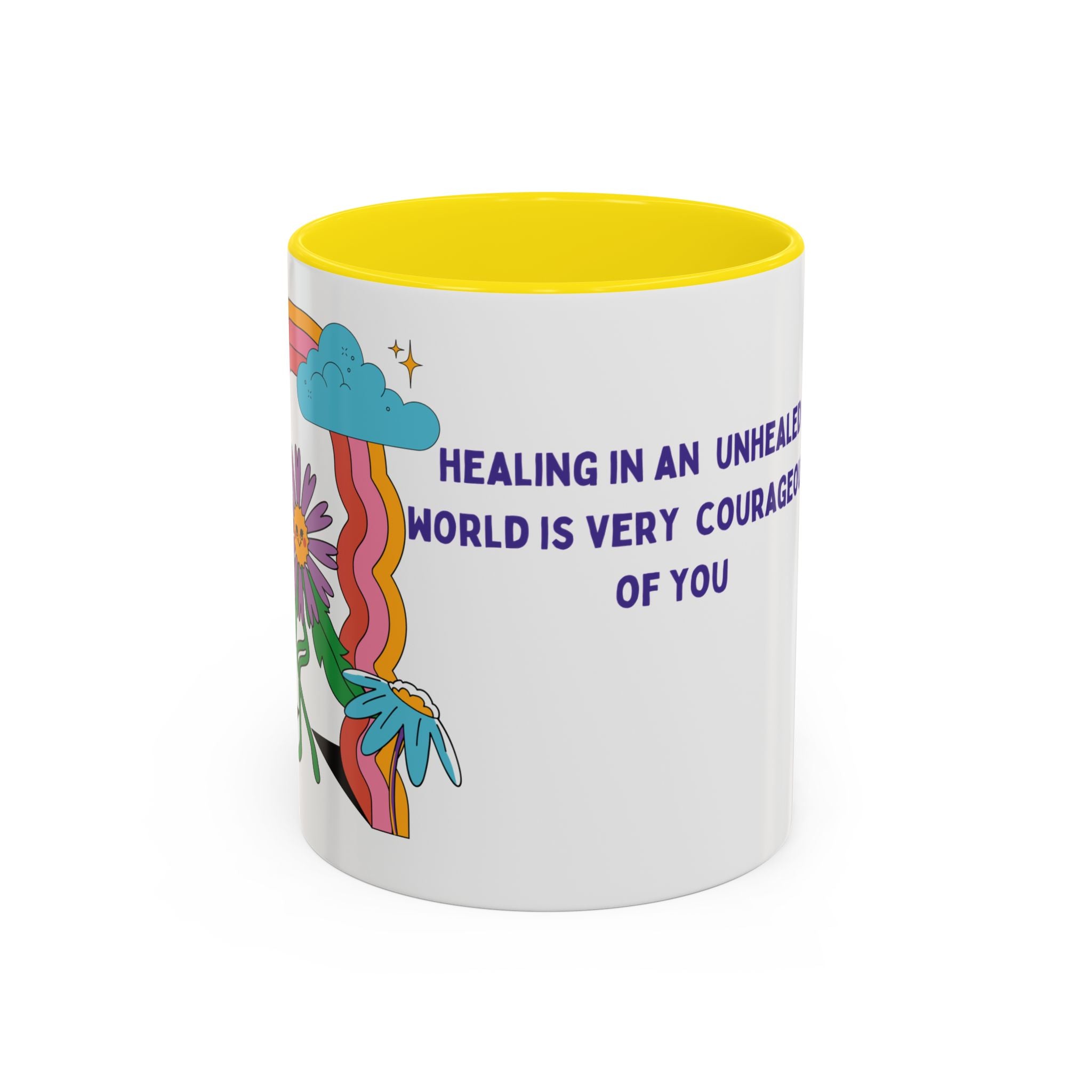 Inspirational Healing Coffee Mug — "Healing in an Unhealed World" Accent Mug