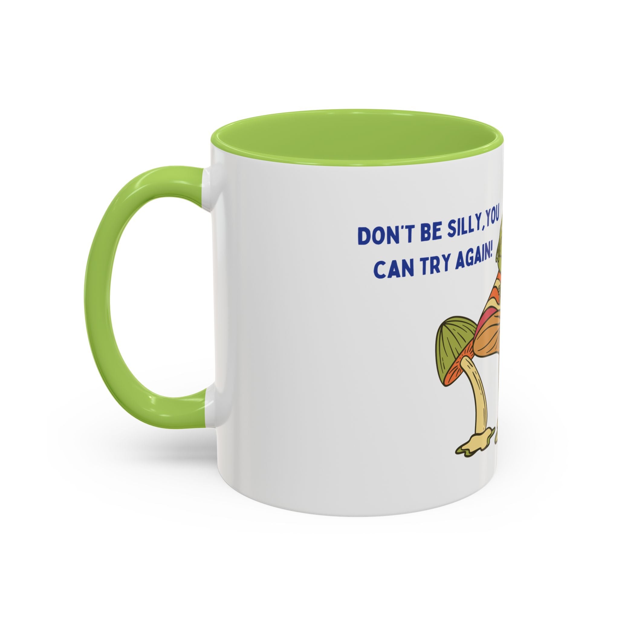 Frog on Mushroom Coffee Mug — "That's What Mornings Are For" Accent Mug