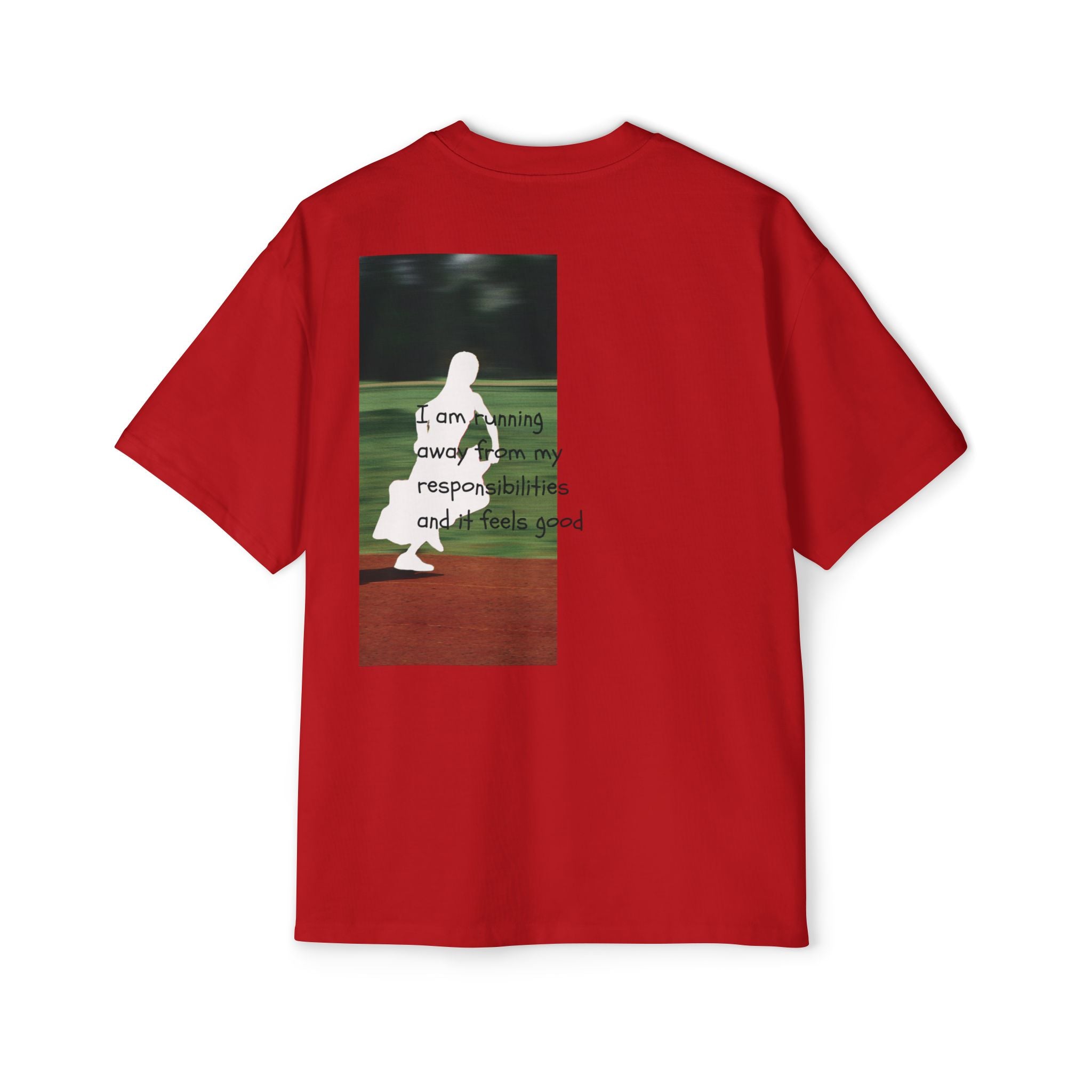 'running away from '  - Oversized T-shirt