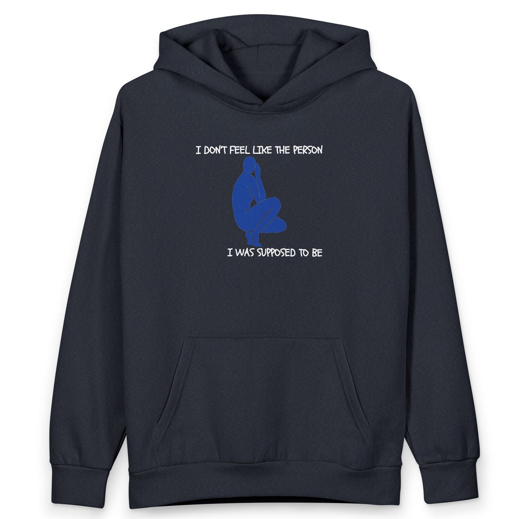 Contemplative Silhouette Hoodie | Blue Figure Graphic Pullover